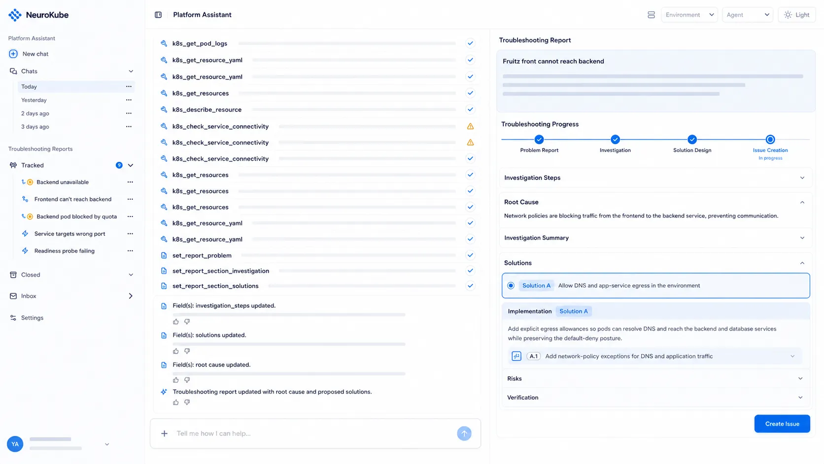 Autonomous Troubleshooting & Resolution